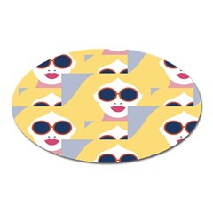 Fashion Faces Oval Magnet by Sparkle