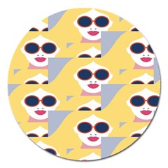 Fashion Faces Magnet 5  (Round)