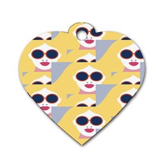 Fashion Faces Dog Tag Heart (One Side)