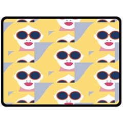 Fashion Faces Fleece Blanket (large)  by Sparkle