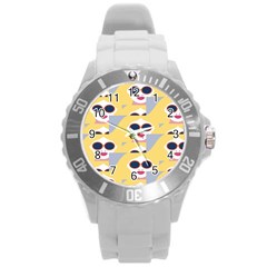 Fashion Faces Round Plastic Sport Watch (L)