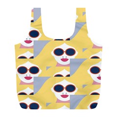 Fashion Faces Full Print Recycle Bag (l) by Sparkle