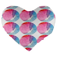 Colorful Large 19  Premium Flano Heart Shape Cushions by Sparkle