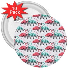 Music Flamingo 3  Buttons (10 Pack)  by Sparkle