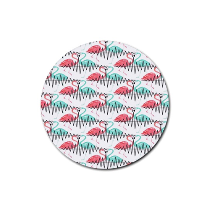 Music Flamingo Rubber Round Coaster (4 pack) 