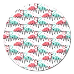 Music Flamingo Magnet 5  (round) by Sparkle