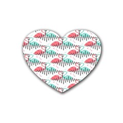 Music Flamingo Rubber Coaster (heart)  by Sparkle