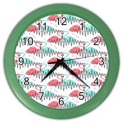 Music Flamingo Color Wall Clock by Sparkle