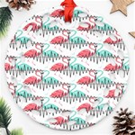 Music Flamingo Ornament (Round Filigree) Front