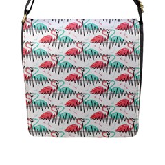 Music Flamingo Flap Closure Messenger Bag (l) by Sparkle