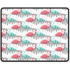 Music Flamingo Double Sided Fleece Blanket (medium)  by Sparkle