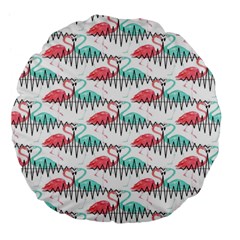 Music Flamingo Large 18  Premium Flano Round Cushions by Sparkle