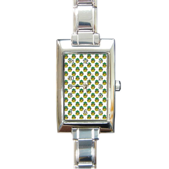 Holiday Pineapple Rectangle Italian Charm Watch