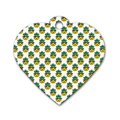 Holiday Pineapple Dog Tag Heart (one Side) by Sparkle