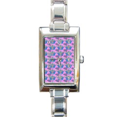 Floral Pattern Rectangle Italian Charm Watch by Sparkle