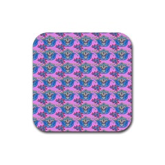 Floral Pattern Rubber Coaster (square)  by Sparkle