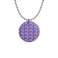 Floral Pattern 1  Button Necklace by Sparkle