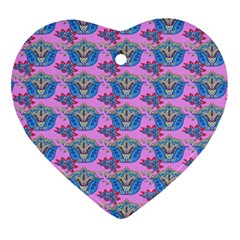 Floral Pattern Heart Ornament (two Sides)