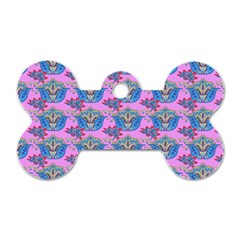 Floral Pattern Dog Tag Bone (one Side) by Sparkle