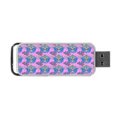 Floral Pattern Portable Usb Flash (two Sides) by Sparkle