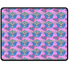 Floral Pattern Double Sided Fleece Blanket (medium)  by Sparkle