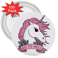 Go To Hell 3  Buttons (100 Pack)  by Valentinaart