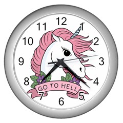 Go To Hell Wall Clock (silver) by Valentinaart