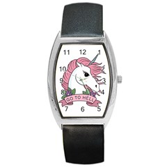 Go To Hell Barrel Style Metal Watch by Valentinaart