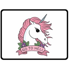 Go To Hell Fleece Blanket (large)  by Valentinaart