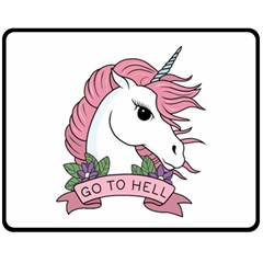 Go To Hell Fleece Blanket (medium)  by Valentinaart