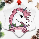 Go to Hell Snowflake Ornament (Two Sides) Back