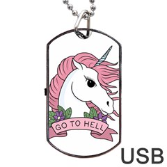 Go To Hell Dog Tag Usb Flash (two Sides) by Valentinaart