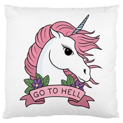 Go To Hell Large Cushion Case (one Side) by Valentinaart