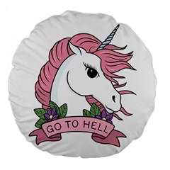 Go To Hell Large 18  Premium Round Cushions by Valentinaart