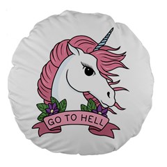 Go To Hell Large 18  Premium Flano Round Cushions by Valentinaart