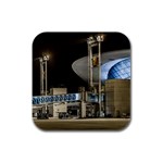 Montevideo Airport Night Scene, Uruguay Rubber Square Coaster (4 pack)  Front