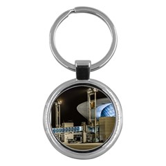 Montevideo Airport Night Scene, Uruguay Key Chain (round) by dflcprintsclothing