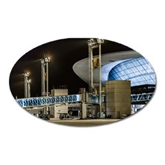 Montevideo Airport Night Scene, Uruguay Oval Magnet by dflcprintsclothing