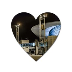 Montevideo Airport Night Scene, Uruguay Heart Magnet by dflcprintsclothing