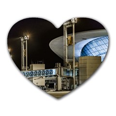 Montevideo Airport Night Scene, Uruguay Heart Mousepads by dflcprintsclothing