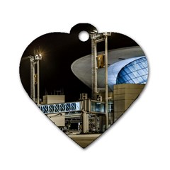 Montevideo Airport Night Scene, Uruguay Dog Tag Heart (two Sides) by dflcprintsclothing