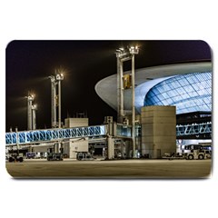 Montevideo Airport Night Scene, Uruguay Large Doormat  by dflcprintsclothing