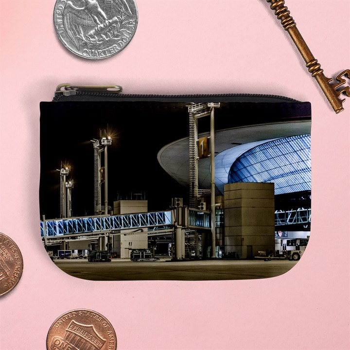 Montevideo Airport Night Scene, Uruguay Mini Coin Purse