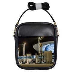 Montevideo Airport Night Scene, Uruguay Girls Sling Bag by dflcprintsclothing