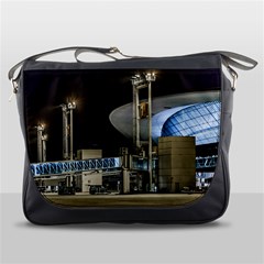 Montevideo Airport Night Scene, Uruguay Messenger Bag by dflcprintsclothing