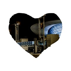 Montevideo Airport Night Scene, Uruguay Standard 16  Premium Heart Shape Cushions by dflcprintsclothing