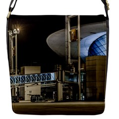 Montevideo Airport Night Scene, Uruguay Flap Closure Messenger Bag (s) by dflcprintsclothing