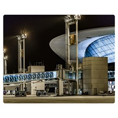 Montevideo Airport Night Scene, Uruguay Double Sided Flano Blanket (medium)  by dflcprintsclothing