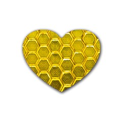 Hexagon Windows Rubber Coaster (heart)  by essentialimage