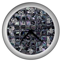 Funky Mosaic  Wall Clock (silver) by MRNStudios